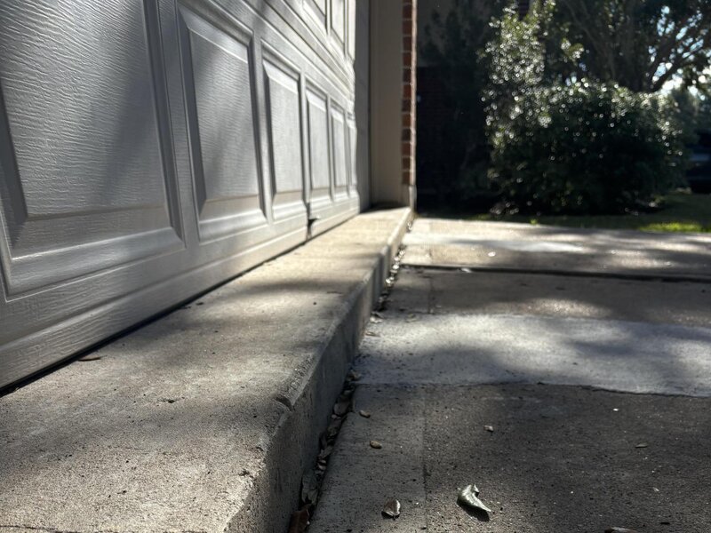Sunken driveway before lifting